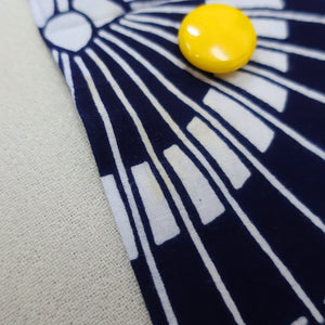 KK1115B3 Cotton Kimono Fabric Vintage(1950-1980) Bangasa Umbrella Navy 59.4x13.0in(151x33cm)