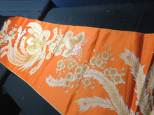 Load image into Gallery viewer, BCF#2812 Silk Kimono Fabric Vintage(1950-1980) Phoenix Birds Vermillion 160cm (63.0in)
