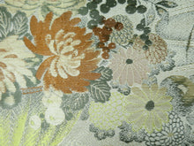 Load image into Gallery viewer, Maru Obi Vintage(1920-1950) Beige Crane Birds Chrysanthemum Silk BB52W4
