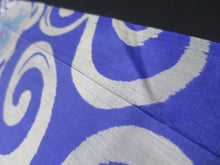 Load image into Gallery viewer, MKF#202 Silk Kimono Fabric Vintage(1920-1950) Meisen Leaf Blue 56.3x13.0in(143x33cm)
