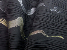 Load image into Gallery viewer, Haori Jacket Vintage(1950-1980) Black Gold Silver Abstract art Silk #7865L4
