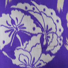 Load image into Gallery viewer, KK1272B5 Silk Kimono Fabric Vintage(1920-1950) Meisen Crane Butterfly Purple 53.9x13.0in(137x33cm)
