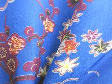 Load image into Gallery viewer, Haori Jacket Vintage(1920-1950) Blue Plum blossom Chrysanthemum Silk #8215B4
