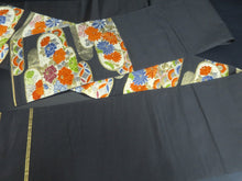 Load image into Gallery viewer, Fukuro Obi Vintage(1950-1980) Black Gold Peony Chrysanthemum Silk BB93W6
