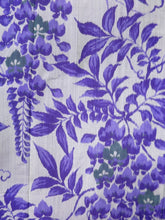 Load image into Gallery viewer, MKF#135 Silk Kimono Fabric Vintage(1920-1950) Meisen Flower Gray Purple 56.3x12.6in(143x32cm)
