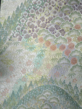 Load image into Gallery viewer, Fukuro Obi Gold Plum blossom Chrysanthemum Pine Tree Silk BB9W1
