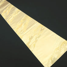 Load image into Gallery viewer, Fukuro Obi Vintage(1950-1980) Gold Curling Wave Silk BB185V1
