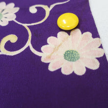 Load image into Gallery viewer, KK1173B4 Silk Kimono Fabric Vintage(1920-1950) Flower Purple 50.8x12.2in(129x31cm)

