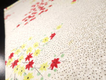 Load image into Gallery viewer, MKF#112 Silk Kimono Fabric Vintage(1950-1980) Maple Leaf Rinzu Cream white 59.1x13.0in(150x33cm)

