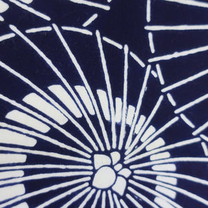 KK1115B3 Cotton Kimono Fabric Vintage(1950-1980) Bangasa Umbrella Navy 59.4x13.0in(151x33cm)