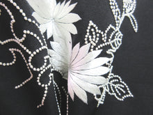 Load image into Gallery viewer, Haori Jacket Vintage(1950-1980) Black Full Embroidery Kiku Waterfall Silk #7612H4
