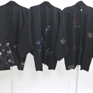 Bundle 15pcs Silk Black Haori Jacket Wholesale Bulk Free Shipping #406