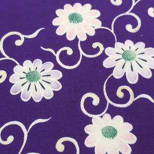 KK1173B4 Silk Kimono Fabric Vintage(1920-1950) Flower Purple 50.8x12.2in(129x31cm)