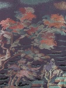 Haori Jacket Vintage(1950-1980) Black Gold Scenery #122