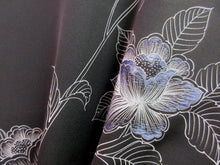 Load image into Gallery viewer, Haori Jacket Vintage(1950-1980) Black Embroidery Flower Branch Silk #7672J3
