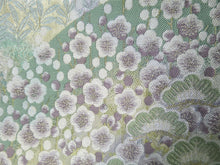Load image into Gallery viewer, Fukuro Obi Gold Plum blossom Chrysanthemum Pine Tree Silk BB9W1
