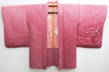 Load image into Gallery viewer, Haori Jacket Vintage(1950-1980) Pink Red Gradation Full Shibori Peony Silk #8501F2
