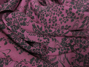 ACH#659a70 Silk Kimono Fabric Vintage Rinzu Flower 57.1x12.6in(145x32cm)