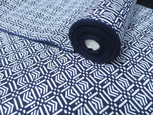 Load image into Gallery viewer, Cotton Bolt Fabric Vintage(1950-1980) Navy White 472.4x14.6in(1200x37cm) BB9047Y2
