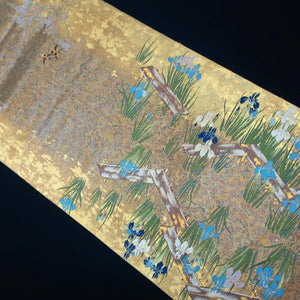 Fukuro Obi Vintage(1950-1980) Gold Irogami Silk BB201V2