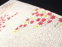 Load image into Gallery viewer, MKF#112 Silk Kimono Fabric Vintage(1950-1980) Maple Leaf Rinzu Cream white 59.1x13.0in(150x33cm)
