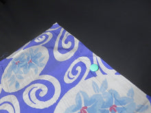 Load image into Gallery viewer, MKF#202 Silk Kimono Fabric Vintage(1920-1950) Meisen Leaf Blue 56.3x13.0in(143x33cm)
