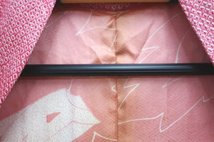 Haori Jacket Vintage(1950-1980) Pink Red Gradation Full Shibori Peony Silk #8501F2