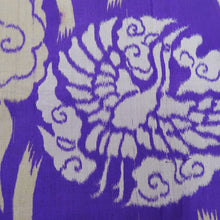 Load image into Gallery viewer, KK1273B5 Silk Kimono Fabric Vintage(1920-1950) Meisen Crane Butterfly Purple 56.7x12.6in(144x32cm)
