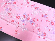 Load image into Gallery viewer, FF2612A Silk Kimono Fabric Vintage(1950-1980) Flower Pink 67.3x12.6in(171x32cm)
