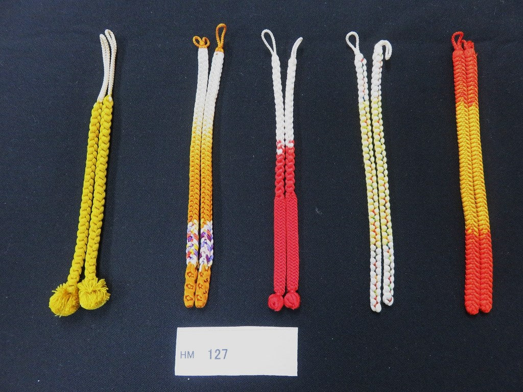 HM#127 Silk Haori Himo Flat Braid 5pcs Bundle Pack