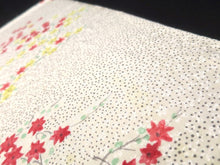 Load image into Gallery viewer, MKF#112 Silk Kimono Fabric Vintage(1950-1980) Maple Leaf Rinzu Cream white 59.1x13.0in(150x33cm)
