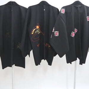 Bundle 15pcs Silk Black Haori Jacket Wholesale Bulk Free Shipping #406