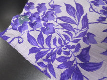 Load image into Gallery viewer, MKF#136 Silk Kimono Fabric Vintage(1920-1950) Meisen Flower Gray Purple 57.1x13.4in(145x34cm)
