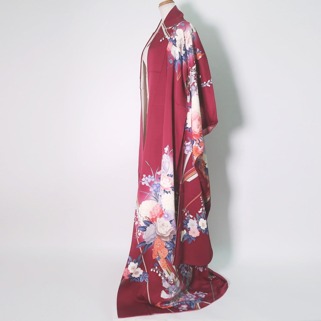 Furisode Magenta Peony Ajisai Tall Silk #9161D5