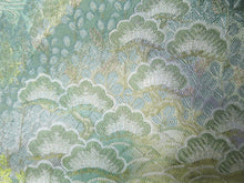 Load image into Gallery viewer, Fukuro Obi Gold Plum blossom Chrysanthemum Pine Tree Silk BB9W1
