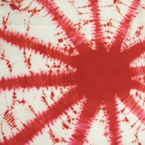 KK1015B1 Silk Kimono Fabric Vintage(1920-1950) Shibori Cream white Red 52.0x26.4in(132x67cm)