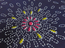 Load image into Gallery viewer, FF2503A Cotton Kimono Fabric Vintage(1950-1980) Fireworks Navy 39.4x11.8in(100x30cm)
