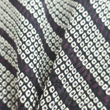 Load image into Gallery viewer, Haori Jacket Vintage(1950-1980) Black Dark Purple Full Shibori Stripes Silk #9216E2
