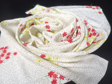 Load image into Gallery viewer, MKF#112 Silk Kimono Fabric Vintage(1950-1980) Maple Leaf Rinzu Cream white 59.1x13.0in(150x33cm)
