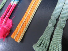 Load image into Gallery viewer, HM#16 Silk Vintage Haori Himo Flat Braid 5pcs Bundle Pack
