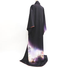 Load image into Gallery viewer, Kimono Brownish Black Camellia Predawn Tall Silk #9349F4
