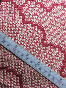 BCF#2869 Silk Kimono Fabric Vintage(1950-1980) Shibori Pale Red 110cm (43.3in)