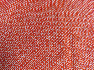 FF2637B Silk Kimono Fabric Vintage(1950-1980) Shibori Red 39.0x12.6in(99x32cm)