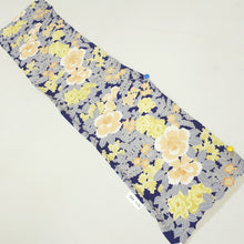 Load image into Gallery viewer, KK1175B4 Silk Kimono Fabric Vintage(1920-1950) Flower Blueish Purple 53.1x13.0in(135x33cm)
