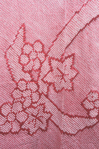 Haori Jacket Vintage(1950-1980) Red Pink Full Shibori Nejiri-Ume Momiji Silk #8287C1