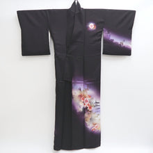 Load image into Gallery viewer, Kimono Brownish Black Camellia Predawn Tall Silk #9349F4
