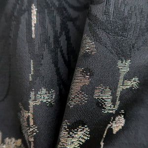 Haori Jacket Vintage(1950-1980) Black Gold Chrysanthemum Silk #9533H2