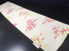 Load image into Gallery viewer, MKF#113 Silk Kimono Fabric Vintage(1950-1980) Maple Leaf Rinzu Cream white 59.1x13.0in(150x33cm)
