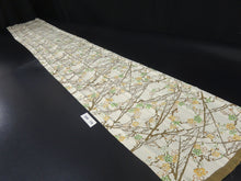 Load image into Gallery viewer, KK779A6 Silk Kimono Fabric Vintage(1950-1980) Plum Blossom Cream Yellow 70.9x11.8in(180x30cm)
