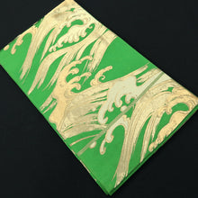 Load image into Gallery viewer, Fukuro Obi Vintage(1950-1980) Green Gold Wave Silk BB211V2
